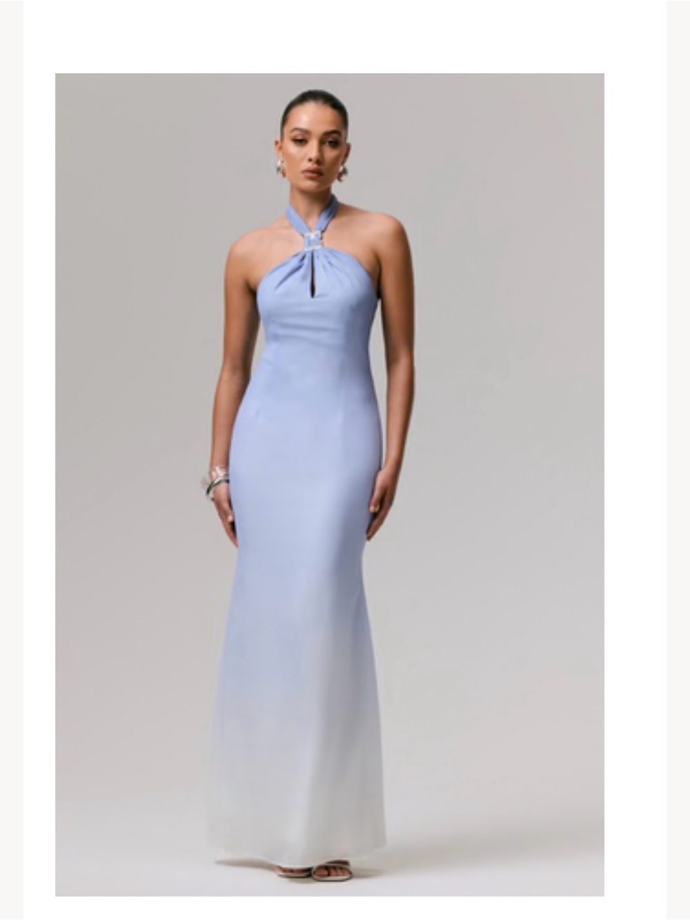 Ombré Blue Chiffon Dress